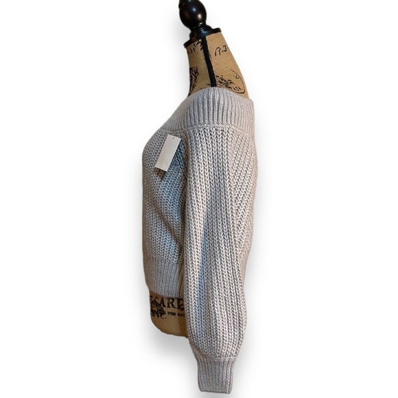 Divided Cropped Off the Shoulder Gray Sweater Women’s Size Large - Picture 3 of 7